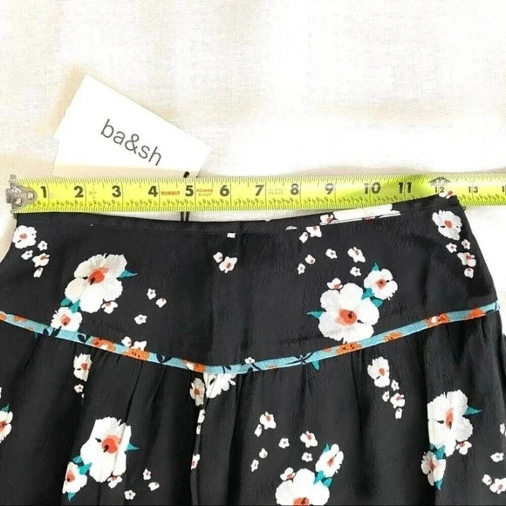 NEW BA&SH Bia floral print crepe mini skirt - Picture 7 of 13